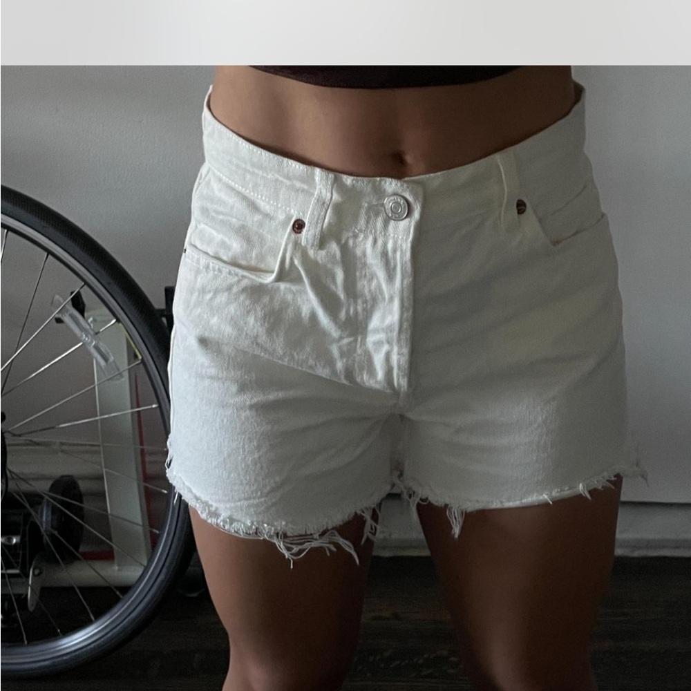 White Reformation Denim Shorts